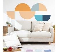 Ambiance Sticker Carta da Parati in Tessuto Non Tessuto Affreschi Giganti Preincollati - Cerchi Astratti - Adesivo Decorativo | H90 x L90 cm