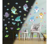 Ambiance Sticker Fosforescente Luminoso Adesivo da Parete Soffitto Bambino Fluorescente Animali Marini - H135 x L100 cm