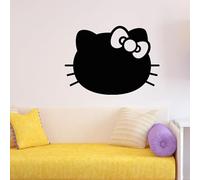 Ambiance Sticker Lavagna in ardesia - Adesivi da parete adesivi cancellabili - Gattino con il fiocco a farfalla - H25 x L30 cm