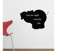 Ambiance Sticker Lavagna in ardesia - Adesivi da parete adesivi cancellabili - Silhouette Ippopotamo - H40 x L60 cm