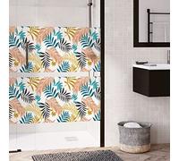 Ambiance Sticker Pellicola Adesiva per Vetri Privacy - Foglie di Palma Colorate - Adesivo per Schermi Privacy per Finestre e Porte Doccia | H40 x L100 cm