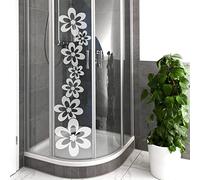 Ambiance Sticker Pellicola per la Privacy della Privacy della Finestra - Adesivi per Schermo della Privacy Autoadesivi per Vetro e Porta della Doccia | Allineamento dei Fiori - H130 x L45 cm