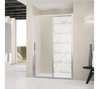 Ambiance Sticker Pellicola per la Privacy della Privacy della Finestra - Adesivi per Schermo della Privacy Autoadesivi per Vetro e Porta della Doccia | Doccia Letteraria - H120 x L35 cm