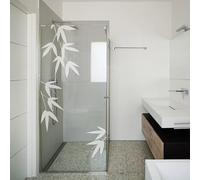 Ambiance Sticker Pellicola per la Privacy della Privacy della Finestra - Adesivi per Schermo della Privacy Autoadesivi per Vetro e Porta della Doccia | Foglie di Bambù - H120 x L35 cm