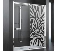 Ambiance Sticker Pellicola per la Privacy della Privacy della Finestra - Adesivi per Schermo della Privacy Autoadesivi per Vetro e Porta della Doccia | Disegno del Fiore - H125 x L45 cm