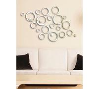 Ambiance-sticker Reflective Design Rings Adesivo da Parete, Vinile, Real Mirror, Unica