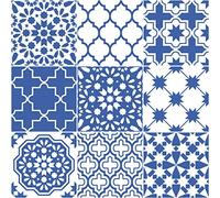 Ambiance Sticker Rivestimenti Autoadesivi per Cucina e Bagno Bleu Santorin - 9 Piastrelle Adesive 20 x 20 cm