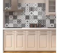 Ambiance Sticker Rivestimenti Autoadesivi per Cucina e Bagno Nuances de Gris Lindos - 9 Piastrelle Adesive 10 x 10 cm