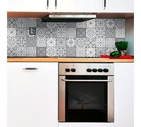Ambiance Sticker Rivestimenti Autoadesivi per Cucina e Bagno Nuances de Gris Torino - 9 Piastrelle Adesive 15 x15 cm