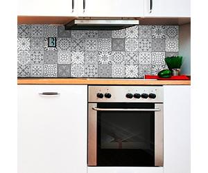 Ambiance Sticker Rivestimenti Autoadesivi per Cucina e Bagno Nuances de Gris Torino - 9 Piastrelle Adesive 20 x 20 cm