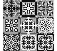 Ambiance Sticker Rivestimenti Autoadesivi per Cucina e Bagno Ornements Nuance de Gris - 9 Piastrelle Adesive 20 x 20 cm