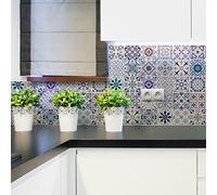 Ambiance Sticker Rivestimenti Autoadesivi per Cucina e Bagno Riviera - 9 Piastrelle Adesive 15 x15 cm