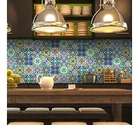 Ambiance Sticker Rivestimenti Autoadesivi per Cucina e Bagno Vintage Arabesques - 9 Piastrelle Adesive 20 x 20 cm