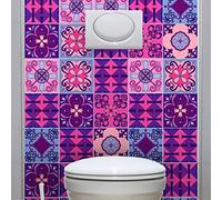 Ambiance Sticker Rivestimenti Autoadesivi per Cucina e Bagno Violet Byzantine - 9 Piastrelle Adesive 15 x15 cm