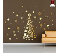 Ambience Live Vinile Decorativo Golden Christmas tree and stars Oro