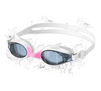 Ambienden Nuovo Design Occhiali Nuoto Bambini, Design Squalo Visione HD Grandangolare 180°, Antiappannamento, Protezione UV, Unisex Occhialini Piscina per Bambini di 3-10 Anni, White-Pink