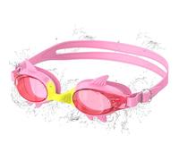 Ambienden Nuovo Design Occhiali Nuoto Bambini, Design Squalo Visione HD Grandangolare 180°, Antiappannamento, Protezione UV, Unisex Occhialini Piscina per Bambini di 3-10 Anni, Rose-Yellow