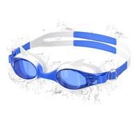 Ambienden Nuovo Design Occhiali Nuoto Bambini, Design Squalo Visione HD Grandangolare 180°, Antiappannamento, Protezione UV, Unisex Occhialini Piscina per Bambini di 3-10 Anni, White-Blue