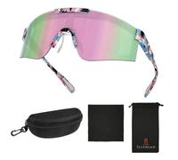 Ambienden Occhiali Ciclismo Uomo Donna - Occhiali Veloci Polarizzati Protezione UV400 - Occhiali Sportivi Leggeri Adatti Per Sci/Running/Pesca/Ciclismo All'Aperto