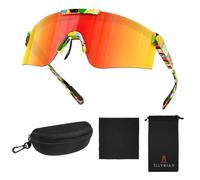Ambienden Occhiali Ciclismo Uomo Donna - Occhiali Veloci Polarizzati Protezione UV400 - Occhiali Sportivi Leggeri Adatti Per Sci/Running/Pesca/Ciclismo All'Aperto