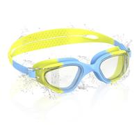 Ambienden Occhiali da Nuoto per Bambini, HD 180° con Visione, Occhialini Piscina per 3-14, Anti-Fog, Protezione UV, Regolazione Rapida, Guarnizione in Silicone, Occhiali da Nuoto Unisex, T-BlueYL