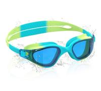 Ambienden Occhiali da Nuoto per Bambini, HD 180° con Visione, Occhialini Piscina per 3-14, Anti-Fog, Protezione UV, Regolazione Rapida, Guarnizione in Silicone, Occhiali da Nuoto Unisex, Blue-Yellow