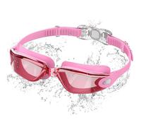 Ambienden Occhialini da Nuoto, Anti-Appannamento con Visione Chiara, Protezione UV, Regolazione Rapida, Ruarnizione in Silicone, Occhialini da Nuoto Unisex per Adulti e Adolescenti, Placcatura Rosa