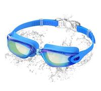 Ambienden Occhialini da Nuoto, Anti-Appannamento con Visione Chiara, Protezione UV, Regolazione Rapida, Ruarnizione in Silicone, Occhialini da Nuoto Unisex per Adulti, Placcatura blu colorato