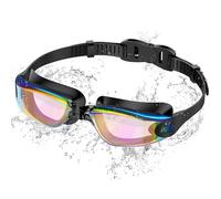 Ambienden Occhialini da Nuoto, Anti-Appannamento con Visione Chiara, Protezione UV, Regolazione Rapida, Ruarnizione in Silicone, Occhialini da Nuoto Unisex per Adulti, Placcatura Rosa colorato