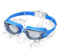 Ambienden Occhialini da Nuoto, Anti-Appannamento con Visione Chiara, Protezione UV, Regolazione Rapida, Ruarnizione in Silicone, Occhialini da Nuoto Unisex per Adulti, Placcatura Blu