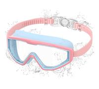 Ambienden Occhialini Nuoto Bambini Anti-Appannamento UV - Visione Larga 180° - Regolazione 1-Clic & Sigillo in Silicone - Unisex Occhialini Piscina da 3-12 Anni, Blue-Pink