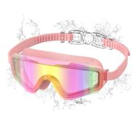 Ambienden Occhialini Nuoto Bambini, Antiappannamento & UV, Ampià Visuale, Regolazione Rapida, Sigillo in Silicone, Occhialini Piscina Unisex 3-14 Anni, DD-PK