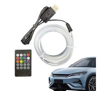 Ambient Lighting Car Interior - Sound Activated LED Lights, Ambient Lighting Car | Voice Activated 7 Color LED Light Strip | Automotive Trim For Dashboard Monitor Eaves Shelf Courtyard Bedroom Liv