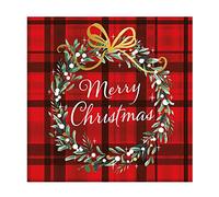 Ambiente 20 tovaglioli di carta plaid corona 33 cm, rosso