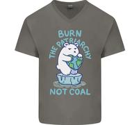 Ambiente Brucia Il Patriarcato Non Il Carbone Maglietta In Cotone A V Per Uomo