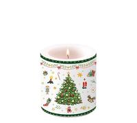 Ambiente Candela a colonna lanterna candela 9 cm alta durata circa 35 ore Natale Avvento albero di Natale rami verdi Natale sempreverde