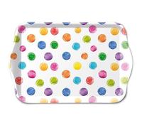 Ambiente Piccolo vassoio decorativo in melamina, 13 x 21 cm, a pois colorati