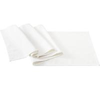 Ambiente Runner da tavolo, tinta unita, bianco, in cotone, per la decorazione della tavola, 150 x 40 cm
