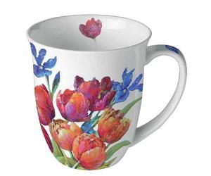 Ambiente Tazza in porcellana ca. 400 ml tazza Bone China Mug per tè o caffè primavera estate Pasqua Tulips of joy
