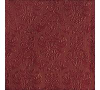 Ambiente Tovaglioli di carta da cena / partito ca. 33 x 33 cm Elegance Bordeaux - Matrimonio - Battesimo - Embossed/goffrato