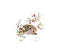Ambiente - Tovaglioli di carta natalizi - Hedgehog in inverno/riccio - 33 x 33 cm