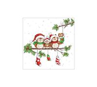 Ambiente Tovagliolo X-Mas Gufo 5/20 Pezzi 33x33 cm Bianco Carta 1 Strato