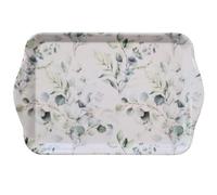 Ambiente Vassoio 13x21 cm melamina motivo eucalipto - per decorare e servire - piccolo vassoio da portata per caffè, tè, colazione, primavera, natura, estate, moderno