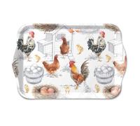 Ambiente Vassoio da portata, 13 x 21 cm, motivo: pollo, fattoria di pollo, casa di campagna