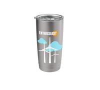 Ambiente verde delle energie rinnovabili degli appassionati di turbine eoliche Bicchiere termico in acciaio inox doppia parete