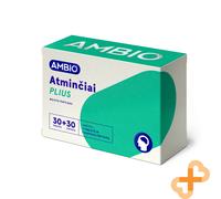 AMBIO Memory Supplement Vitamina B1 B2 B6 B12 C D3 E 30 compresse e 30 capsule