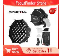AMBITFUL PF30/PF40 30cm/40cm Mini Speedlite Portatile Softbox a Ombrello Ottagonale + Griglia a Nido d'Ape Flash Esterno per Godox