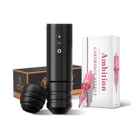 Ambition Ninja Pro Macchinetta Tatuaggi Kit- Macchinetta Rotary 1900mAh, 20 Aghi Tattoo e 20 Guarnizioni Monouso per Artisti Professionisti