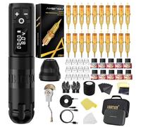 Ambition Soldier Tattoo Machine Kit Completo Rotary Wireless Tattoo Pen Gun Kit con 20 pezzi Glory Tattoo Cartridge Needles Practice Skin Supplies per principianti e artisti professionisti