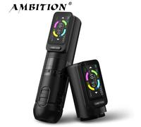 Ambition Zetton Set di penne per macchinetta per tatuaggi wireless Il più recente motore brushless con struttura ad asta dritta Batteria 2400mAh Corsa da 4,0 mm 3,5 mm Black one battery